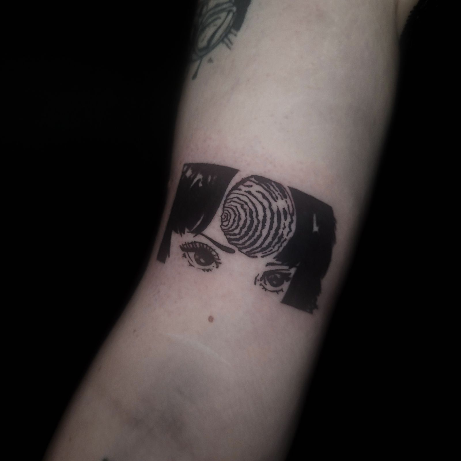 AZAMI — UZUMAKI tattoo — anime, arm — by Kayleigh Chaos, tattoo artist in Perth, Scotland