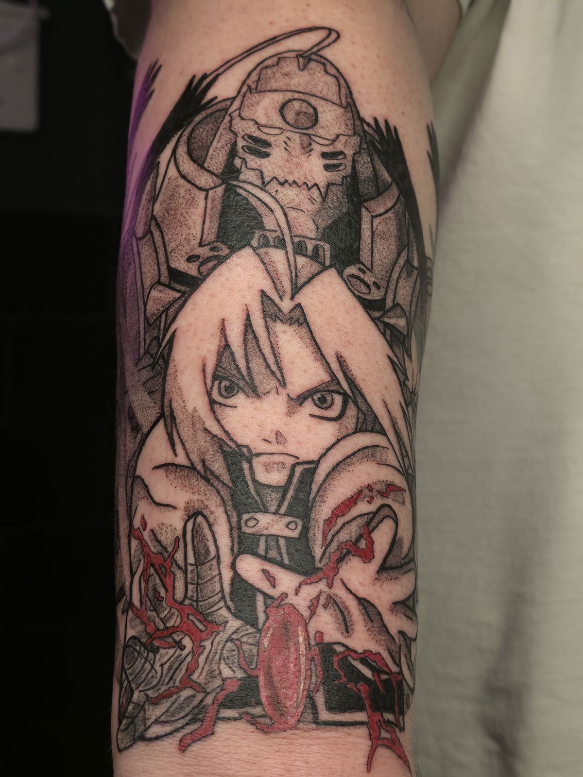 FMA — THE BROTHERS tattoo — anime, arm — by Kayleigh Chaos, tattoo artist in Perth, Scotland