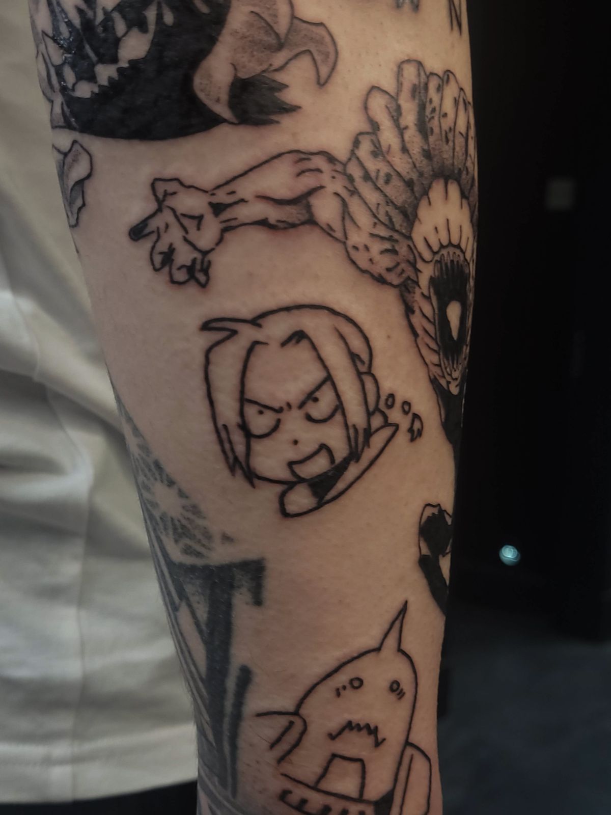 FMA — PATCHWORK tattoo — anime, arm — by Kayleigh Chaos, tattoo artist in Perth, Scotland