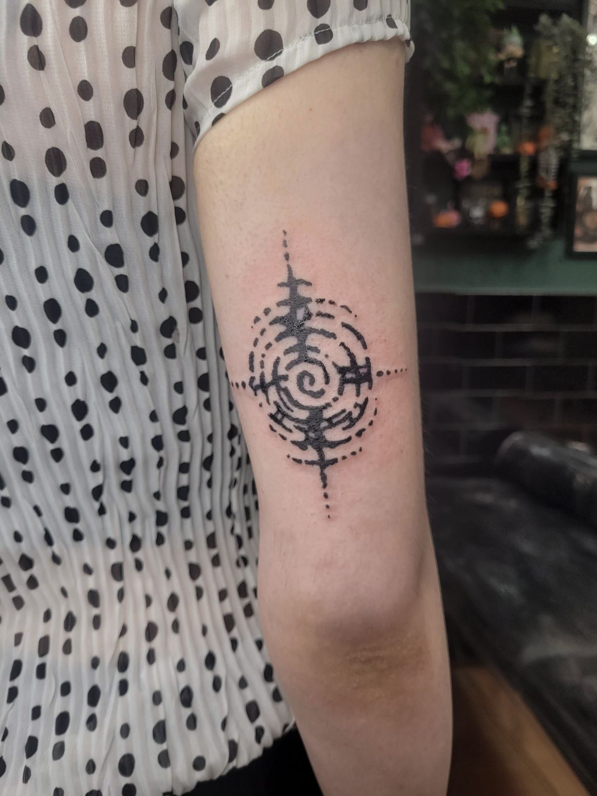 TRIBAL tattoo — blackwork, arm — by Kayleigh Chaos, tattoo artist in Perth, Scotland
