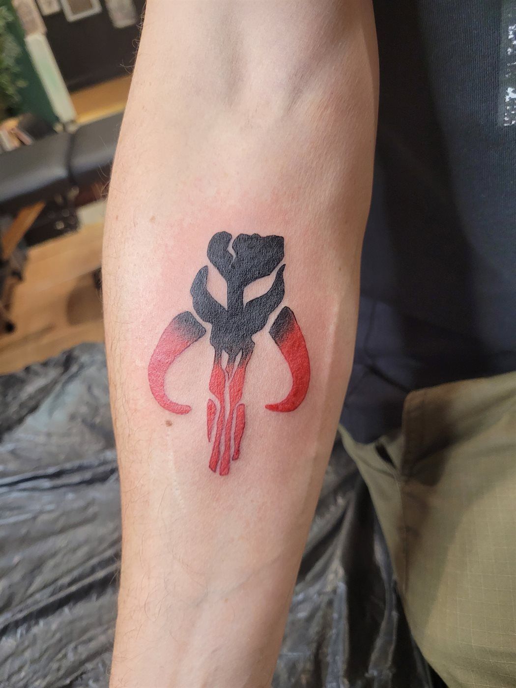 MYTHOSAUR tattoo — gaming, forearm — by Kayleigh Chaos, tattoo artist in Perth, Scotland