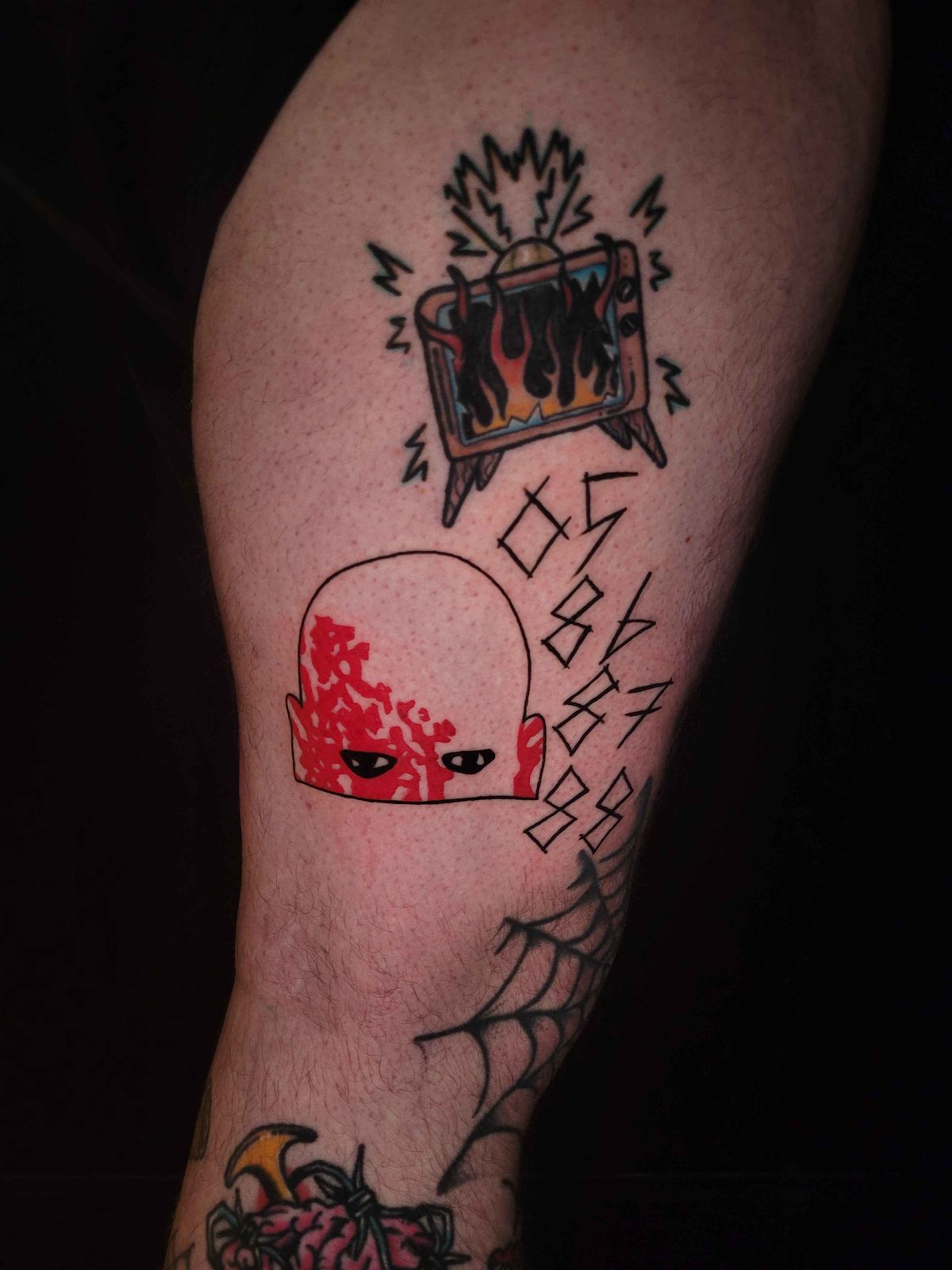 DAWN OF THE DEAD tattoo — horror, leg — by Kayleigh Chaos, tattoo artist in Perth, Scotland