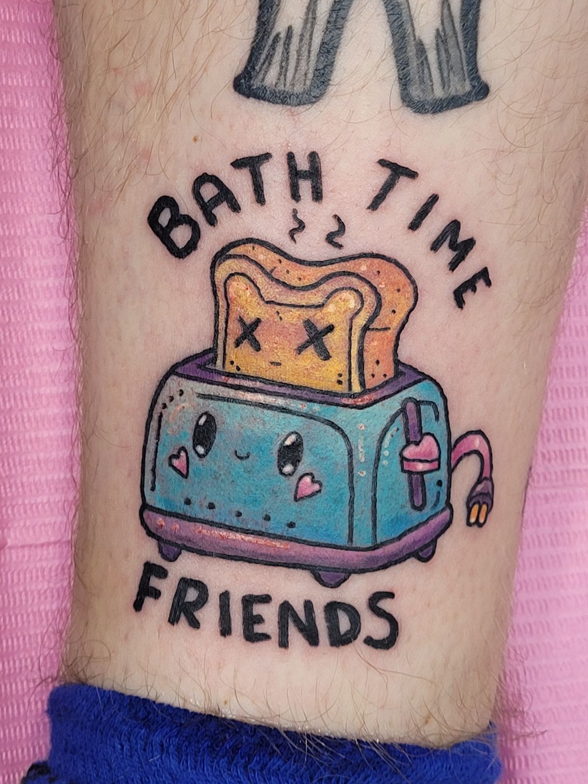 BATH TIME FRIENDS tattoo — trad — by Kayleigh Chaos, tattoo artist in Perth, Scotland